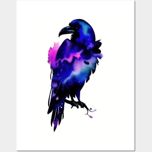 Watercolor Raven Posters and Art